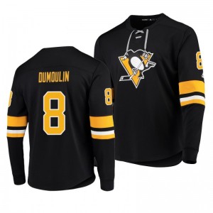 Penguins Brian Dumoulin Black Adidas Platinum Long Sleeve Jersey T-Shirt - Sale