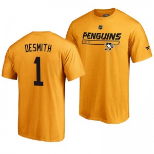 Pittsburgh Penguins Casey DeSmith Gold Rinkside Collection Prime Authentic Pro T-shirt - Sale
