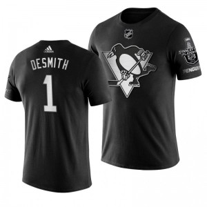 2019 Stanley Cup Playoffs Bound Pittsburgh Penguins Casey DeSmith Black Blocker Men's T-shirt - Sale