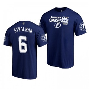Tampa Bay Lightning 2019 Stanley Cup Playoffs Blue Bound Body Checking Anton Stralman Men's T-Shirt - Sale
