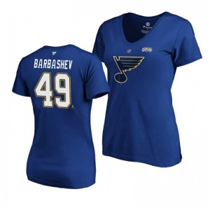 Blues 2019 Stanley Cup Final Ivan Barbashev Authentic Stack Blue Women's T-Shirt - Sale
