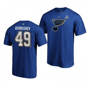 2019 Stanley Cup Champions Blues Ivan Barbashev Authentic Stack T-Shirt - Royal - Sale