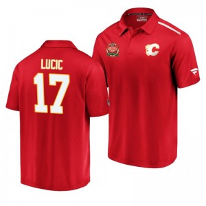 Flames 2019 Heritage Classic Red Authentic Pro Milan Lucic Polo - Sale