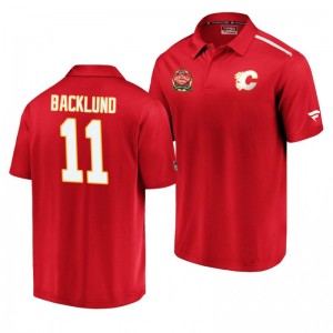 Flames 2019 Heritage Classic Red Authentic Pro Mikael Backlund Polo - Sale