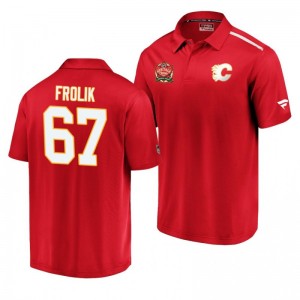 Flames 2019 Heritage Classic Red Authentic Pro Michael Frolik Polo - Sale