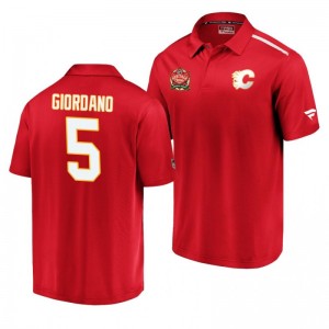 Flames 2019 Heritage Classic Red Authentic Pro Mark Giordano Polo - Sale