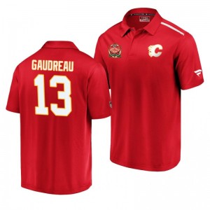 Flames 2019 Heritage Classic Red Authentic Pro Johnny Gaudreau Polo - Sale