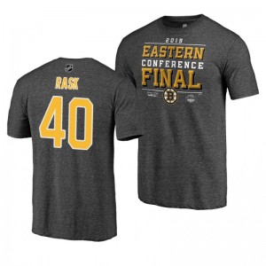 Bruins 2019 Stanley Cup Playoffs Tuukka Rask Eastern Conference Finals Gray T-Shirt - Sale