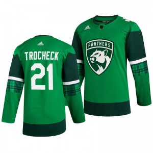 Panthers Vincent Trocheck 2020 St. Patrick's Day Authentic Player Green Jersey - Sale