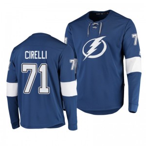 Anthony Cirelli Lightning Adidas Platinum Long Sleeve Blue Jersey T-Shirt - Sale