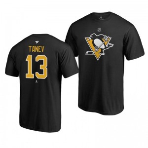 Brandon Tanev Penguins Black Authentic Stack T-Shirt - Sale