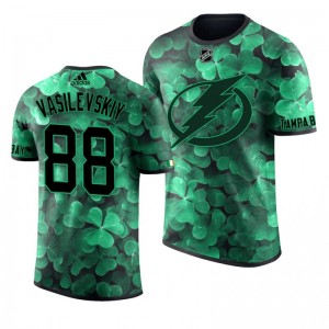 Lightning Andrei Vasilevskiy St. Patrick's Day Green Lucky Shamrock Adidas T-shirt - Sale