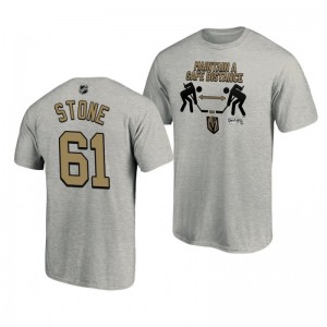 2020 Stanley Cup Playoffs Safe Distance Golden Knights Mark Stone Heather Gray T-Shirt - Sale