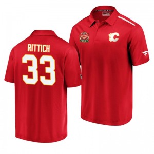 Flames 2019 Heritage Classic Red Authentic Pro David Rittich Polo - Sale