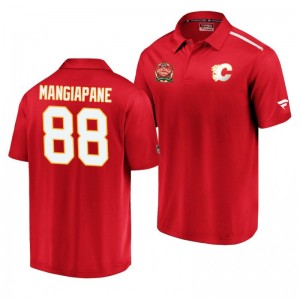 Flames 2019 Heritage Classic Red Authentic Pro Andrew Mangiapane Polo - Sale