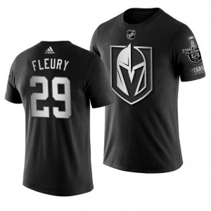 2019 Stanley Cup Playoffs Vegas Golden Knights Marc-Andre Fleury Black Blocker Men's T-shirt - Sale