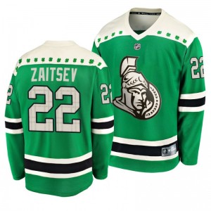Senators Nikita Zaitsev 2020 St. Patrick's Day Replica Player Green Jersey - Sale