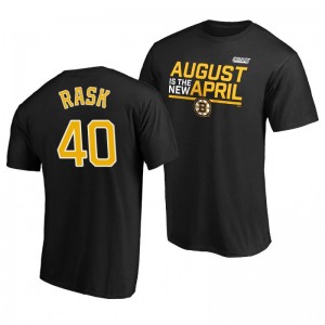 2020 Stanley Cup Playoffs Bound August Is The New April Bruins Tuukka Rask Black T-shirt - Sale