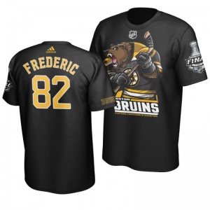 2019 Stanley Cup Final Bruins Trent Frederic Cartoon Mascot T-Shirt - Black - Sale