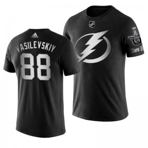2019 Stanley Cup Playoffs Bound Tampa Bay Lightning Andrei Vasilevskiy Black Blocker Men's T-shirt - Sale