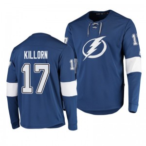 Alex Killorn Lightning Platinum Long Sleeve Blue Jersey T-Shirt - Sale
