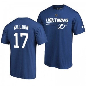Tampa Bay Lightning Alex Killorn Blue Rinkside Collection Prime Authentic Pro T-shirt - Sale