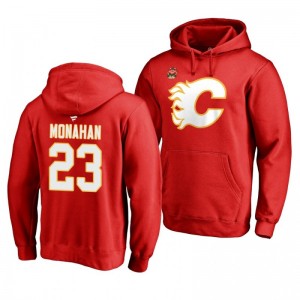 Red 2019 Heritage Classic Calgary Flames Sean Monahan Team Logo Hoodie - Sale