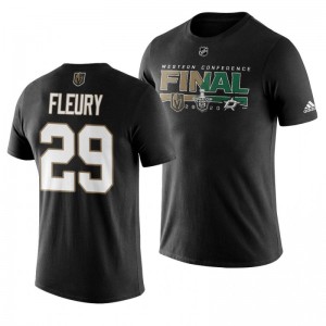 2020 Stanley Cup Playoffs Golden Knights Marc-Andre Fleury Black Western Conference Final Matchup T-Shirt - Sale