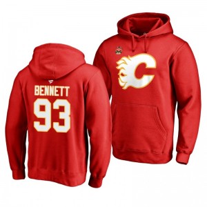 Red 2019 Heritage Classic Calgary Flames Sam Bennett Team Logo Hoodie - Sale