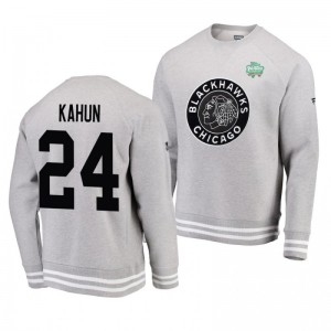 Heathered Gray 2019 Blackhawks Dominik Kahun Authentic Pro Pullover Winter Classic Sweatershirt - Sale