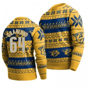 Predators Mikael Granlund Gold 2019 Ugly Christmas Sweater - Sale