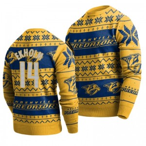 Predators Mattias Ekholm Gold 2019 Ugly Christmas Sweater - Sale