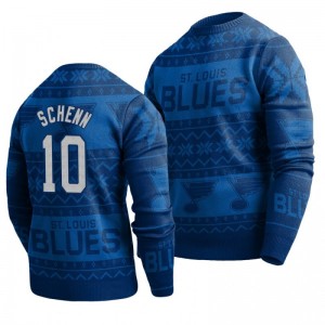 Blues Brayden Schenn Navy 2019 Ugly Christmas Sweater - Sale
