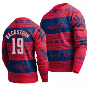 Capitals Nicklas Backstrom Red 2019 Ugly Christmas Sweater - Sale
