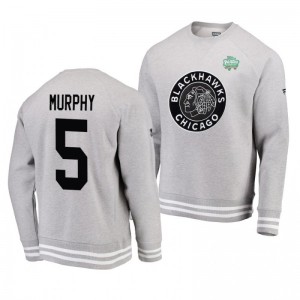 Heathered Gray 2019 Blackhawks Connor Murphy Raglan Pullover Winter Classic Sweatershirt - Sale