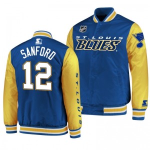 St. Louis Blues Zach Sanford Classic Player Authentic Pro Blue Jacket - Sale