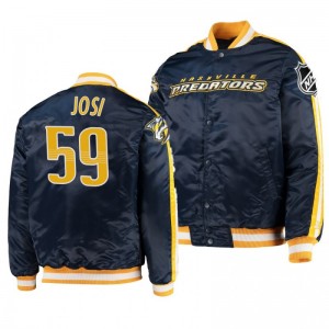 Varsity Predators Roman Josi Navy O-Line Full-Snap Men's Jacket - Sale