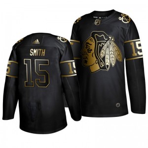 Zack Smith Blackhawks Black Authentic Golden Edition Adidas Jersey - Sale