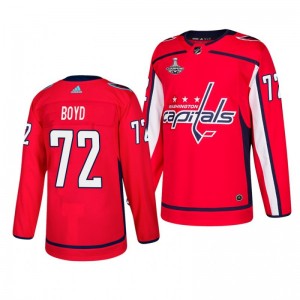 Travis Boyd Capitals 2018 Stanley Cup Champions Authentic Player Home Red Jersey - Sale