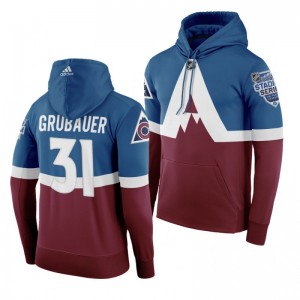 Men's Philipp Grubauer Avalanche 2020 NHL Stadium Series Authentic Adidas Hoodie Burgundy - Sale