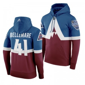 Men's Pierre-Edouard Bellemare Avalanche 2020 NHL Stadium Series Authentic Adidas Hoodie Burgundy