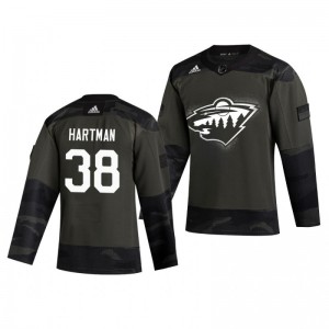 Ryan Hartman 2019 Veterans Day Wild Practice Authentic Jersey - Sale
