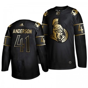 Craig Anderson Senators Golden Edition  Authentic Adidas Jersey Black - Sale