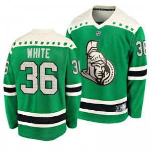 Senators Colin White 2020 St. Patrick's Day Replica Player Green Jersey - Sale