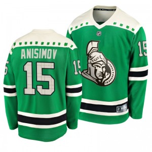 Senators Artem Anisimov 2020 St. Patrick's Day Replica Player Green Jersey - Sale