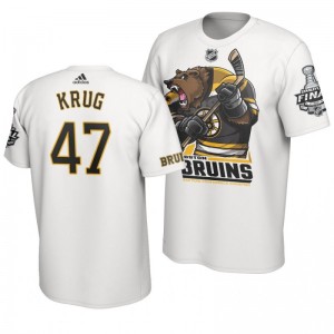 2019 Stanley Cup Final Bruins Torey Krug Cartoon Mascot T-Shirt - White - Sale