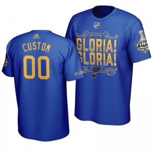 Custom Blues Navy Stanley Cup Final Gloria T-Shirt - Sale