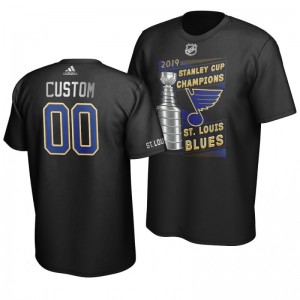 Custom 2019 Stanley Cup Champions Blues Replica Trophy T-Shirt - Black - Sale