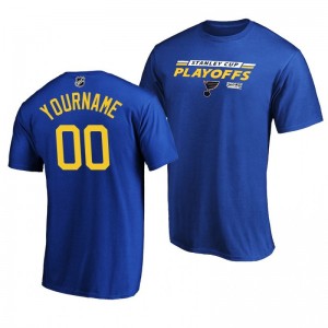 2020 Stanley Cup Playoffs Bound Top Blues Custom Royal T-Shirt - Sale