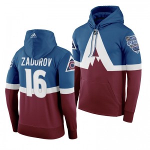 Men's Nikita Zadorov Avalanche 2020 NHL Stadium Series Authentic Adidas Hoodie Burgundy